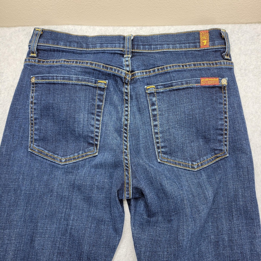 7 For All Mankind High Waist Bootcut Jeans Womens 31 Blue Stretch Denim - Picture 6 of 11
